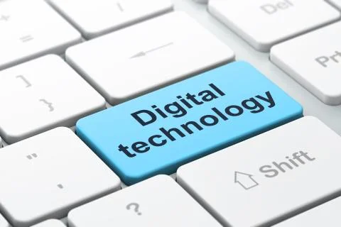 Data concept: Digital Technology on computer keyboard background Stock Illustration