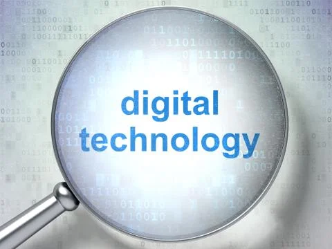 Data concept: Digital Technology with optical glass 스톡 일러스트