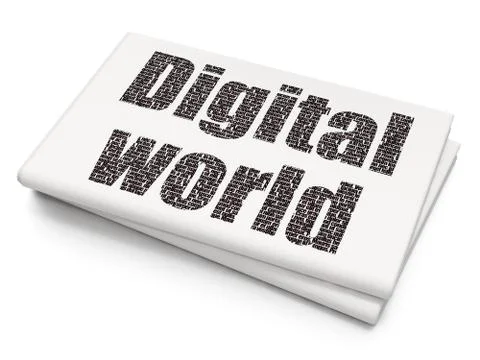 Data concept: Digital World on Blank Newspaper background Stock Illustration