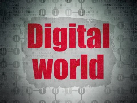 Data concept: Digital World on Digital Data Paper background Stock Illustration