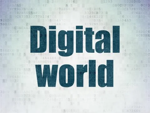 Data concept: Digital World on Digital Data Paper background 스톡 일러스트