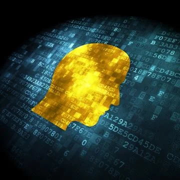Data concept: Head on digital background Иллюстрация