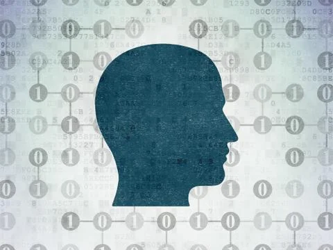 Data concept: Head on Digital Data Paper background イラスト素材