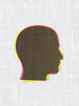 Data concept: Head on fabric texture background Stock Illustration