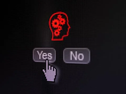 Data concept: Head With Gears on digital computer screen 스톡 일러스트