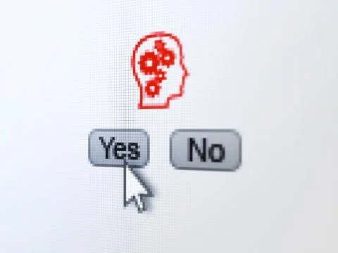 Data concept: Head With Gears on digital computer screen 스톡 일러스트