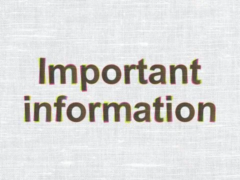 Data concept: Important Information on fabric texture background 스톡 일러스트