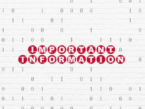 Data concept: Important Information on wall background Illustrazione stock