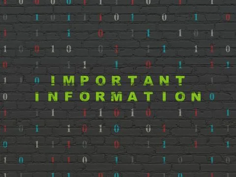 Data concept: Important Information on wall background Illustrazione stock