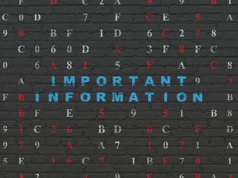 Data concept: Important Information on wall background 库存插图