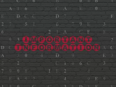 Data concept: Important Information on wall background Illustrazione stock