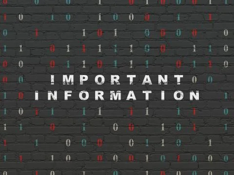 Data concept: Important Information on wall background Illustrazione stock