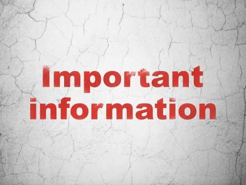 Data concept: Important Information on wall background Stock Illustration