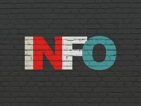 Data concept: Info on wall background Illustrazione stock