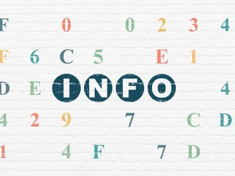 Data concept: Info on wall background Stock Illustration
