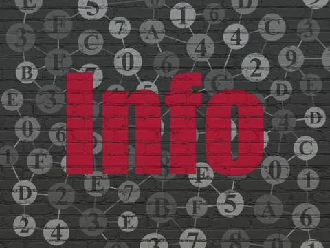 Data concept: Info on wall background 库存插图