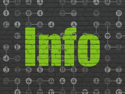 Data concept: Info on wall background Illustrazione stock