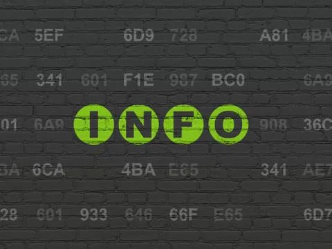 Data concept: Info on wall background Stock Illustration