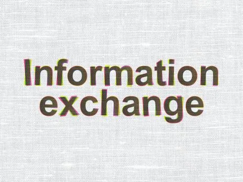 Data concept: Information Exchange on fabric texture background Stock Illustration
