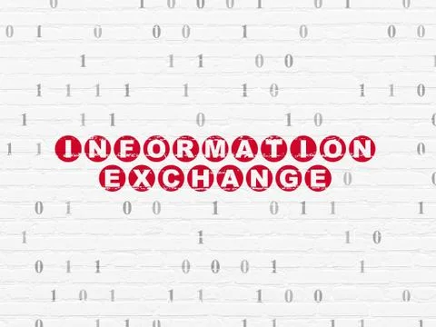 Data concept: Information Exchange on wall background Stock Illustration