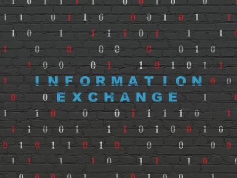 Data concept: Information Exchange on wall background Illustrazione stock