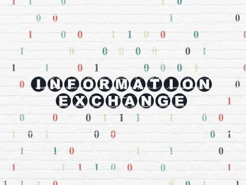 Data concept: Information Exchange on wall background Illustrazione stock