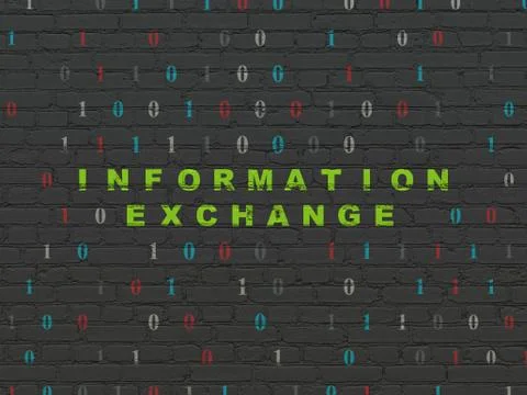 Data concept: Information Exchange on wall background Illustrazione stock