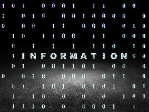 Data concept: Information in grunge dark room Stock Illustration