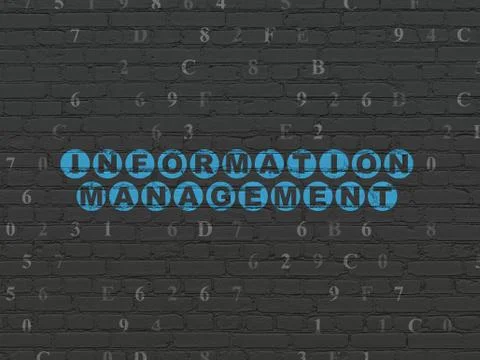 Data concept: Information Management on wall background Illustrazione stock