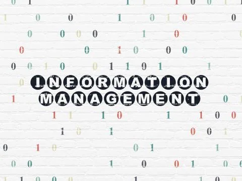Data concept: Information Management on wall background イラスト素材