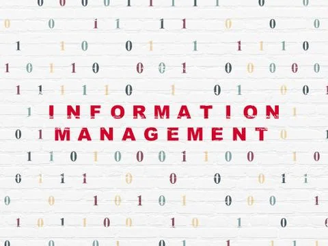 Data concept: Information Management on wall background Illustrazione stock
