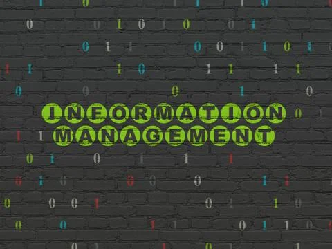 Data concept: Information Management on wall background Illustrazione stock