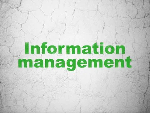 Data concept: Information Management on wall background Illustrazione stock