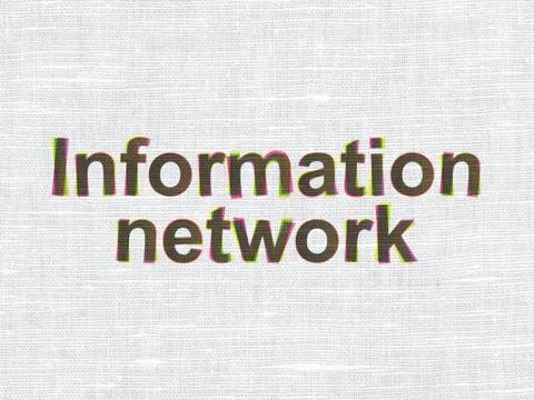 Data concept: Information Network on fabric texture background Stock Illustration