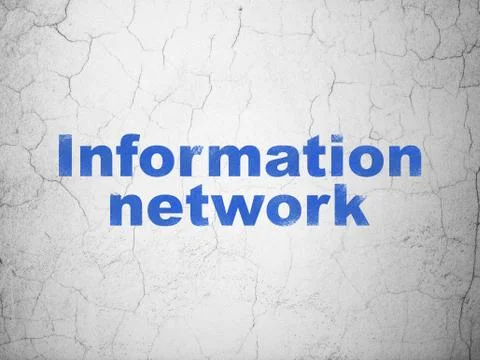 Data concept: Information Network on wall background Illustrazione stock