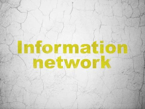 Data concept: Information Network on wall background Illustrazione stock