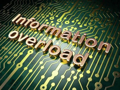 Data concept: Information Overload on circuit board background Stock Illustration