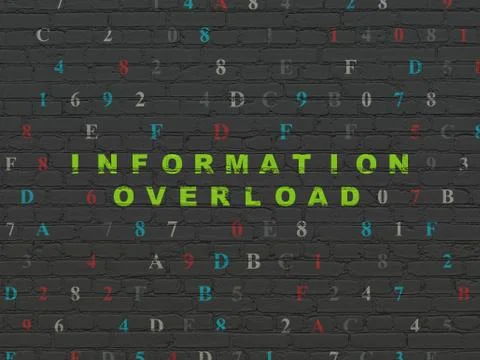 Data concept: Information Overload on wall background Illustrazione stock