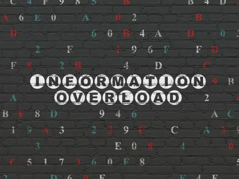 Data concept: Information Overload on wall background Stock Illustration