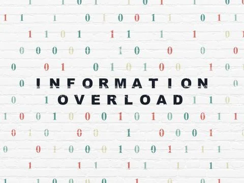 Data concept: Information Overload on wall background Stock Illustration