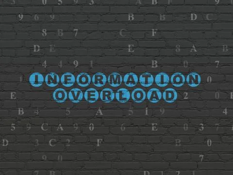 Data concept: Information Overload on wall background Illustrazione stock