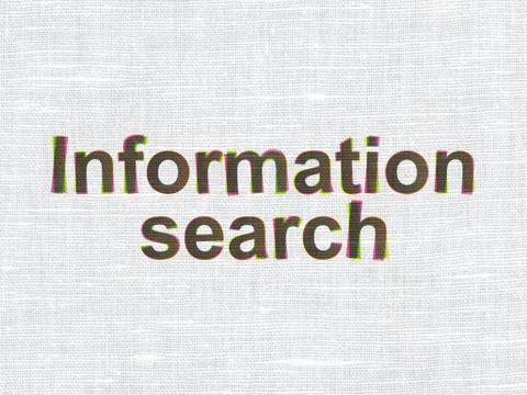 Data concept: Information Search on fabric texture background 스톡 일러스트