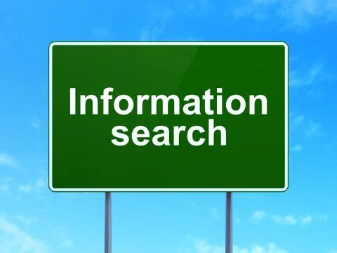 Data concept: Information Search on road sign background Illustration