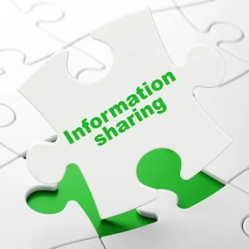Data concept: Information Sharing on puzzle background Stockillustratie