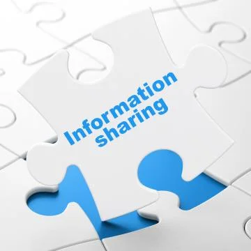 Data concept: Information Sharing on puzzle background Stock Illustration
