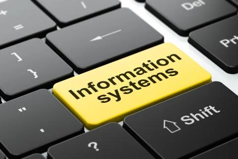 Data concept: Information Systems on computer keyboard background Illustrazione stock