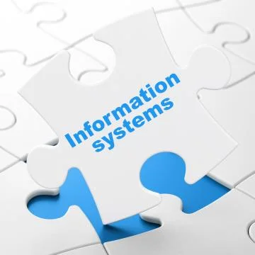 Data concept: Information Systems on puzzle background Stockillustratie