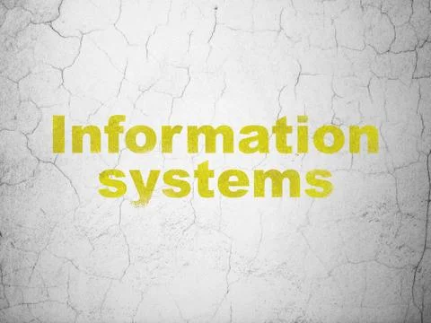 Data concept: Information Systems on wall background Illustrazione stock