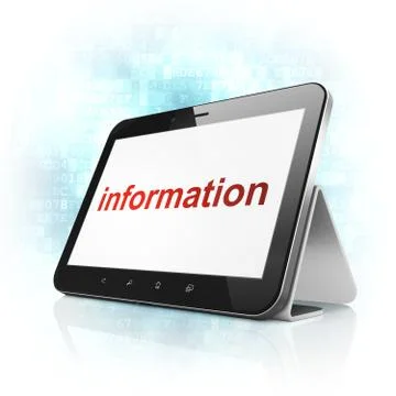 Data concept: Information on tablet pc computer 스톡 일러스트