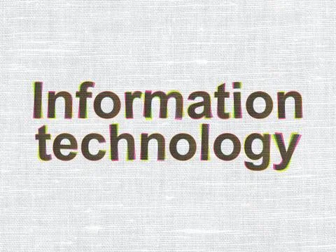 Data concept: Information Technology on fabric texture background 스톡 일러스트